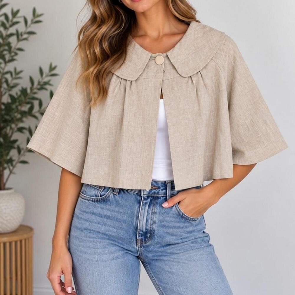 Atmosphere cream linen cape size